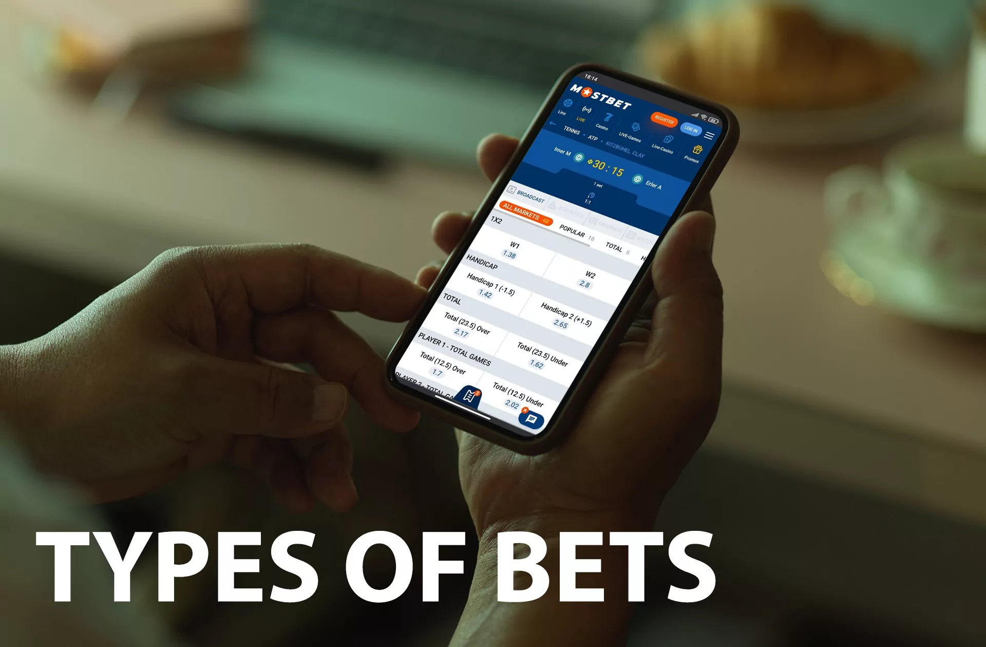 You can place whichever bet you want via the Mostbet mobile app.
