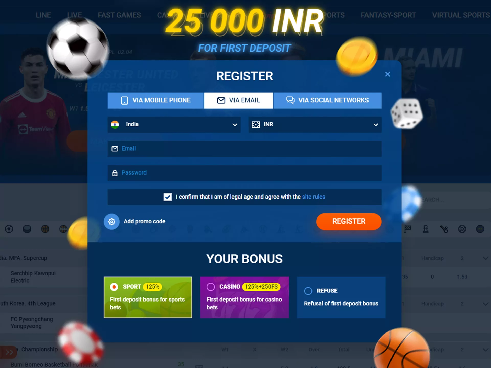 Registration on Mostbet is very easy.