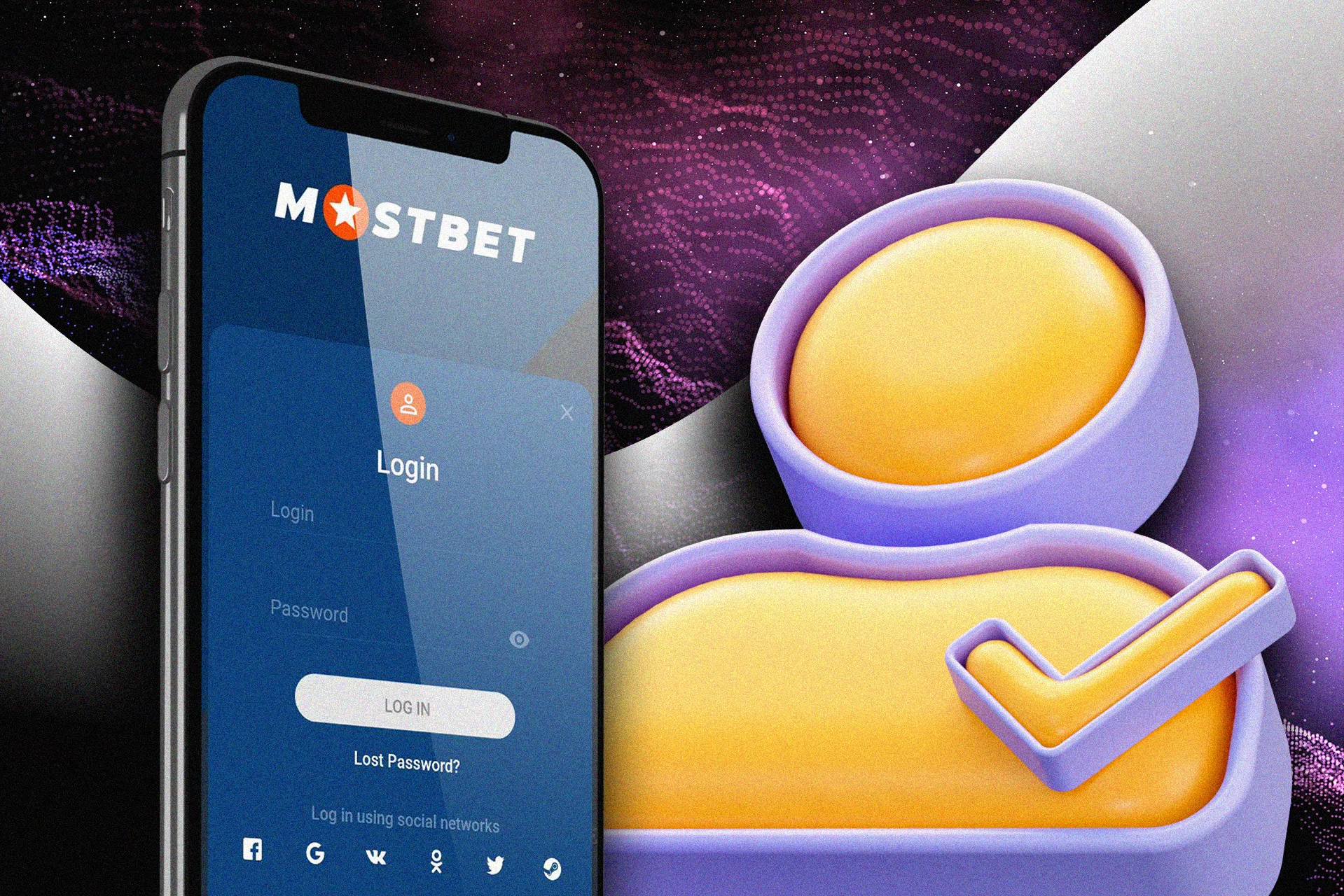 Enter your login and a password to log in to Mostbet app.