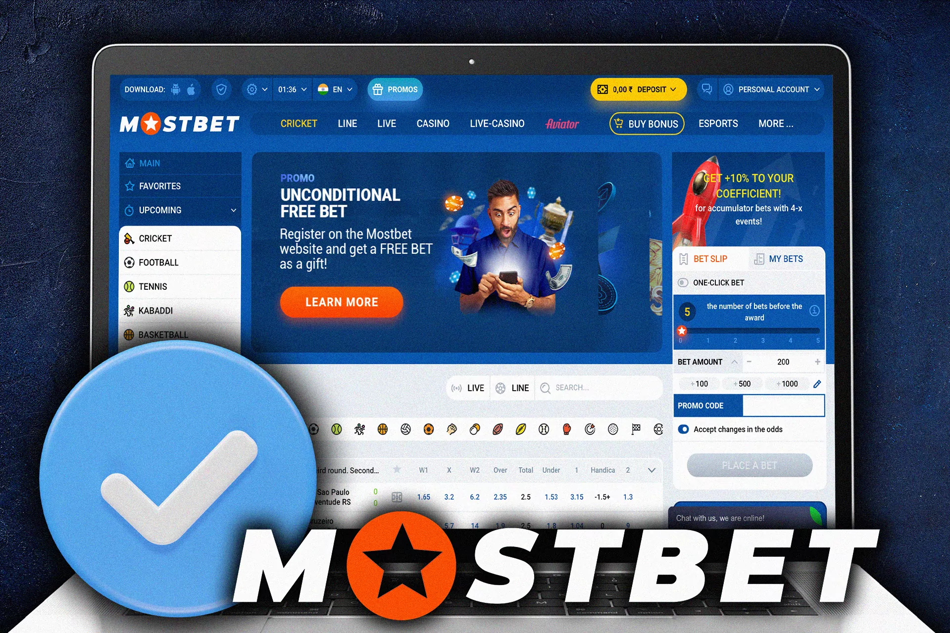 Mostbet bookmaker office operates legally in India under international license № 8048/JAZ2016-065.