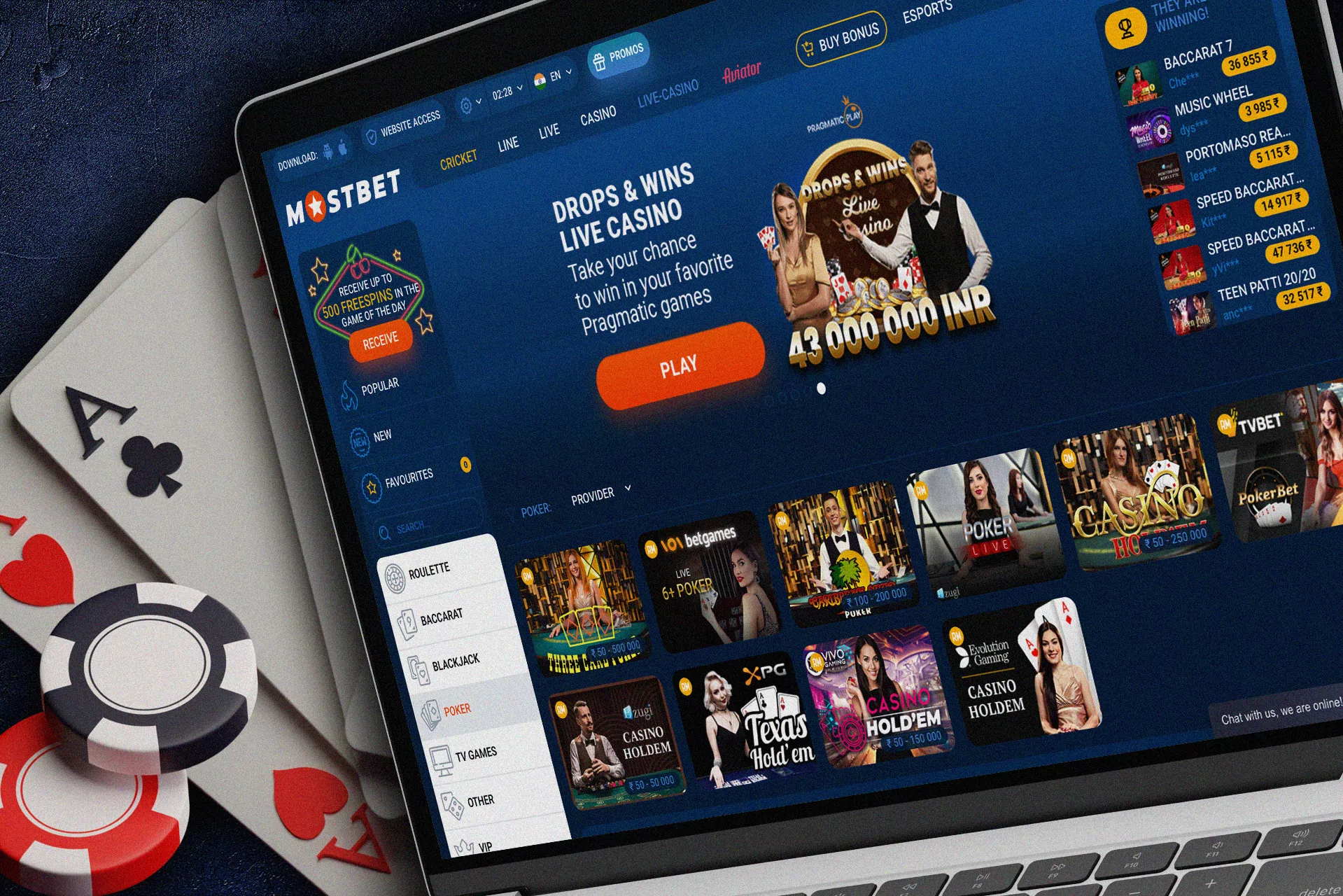 There are Txas Holdem and Omaha to play at Mostbet.