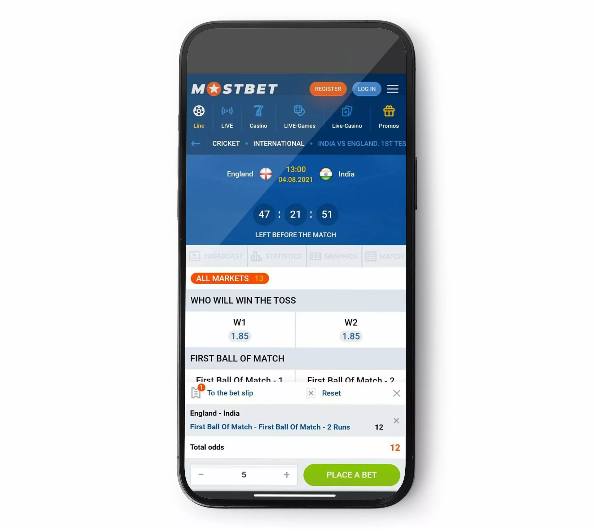 Open the Mostbet site on your iPhone.