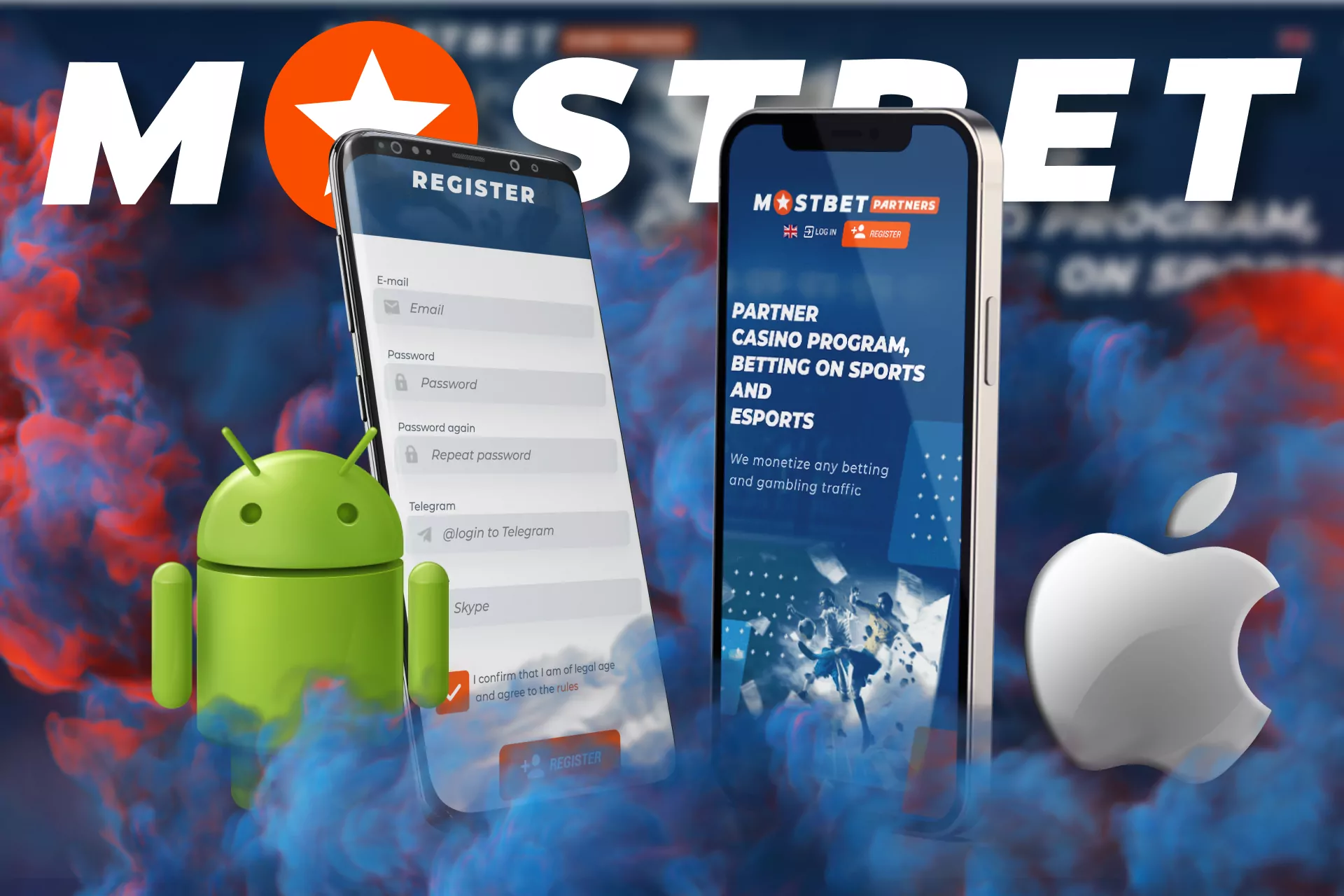 In a convenient affiliate program from Mostbet you can use the mobile application for Android and iOS.