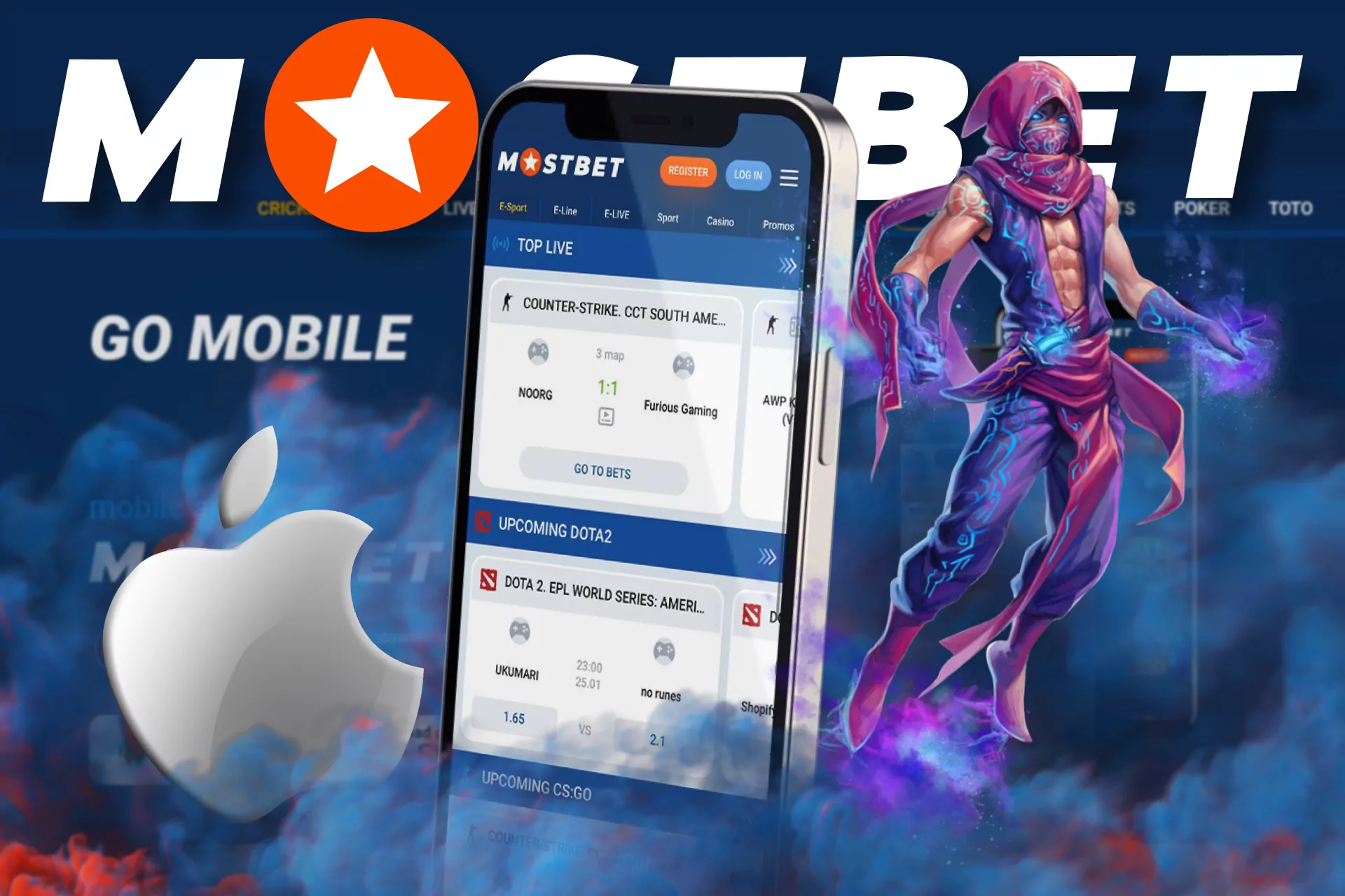 Bet on esports directly on your iOS device through the Mostbet app.