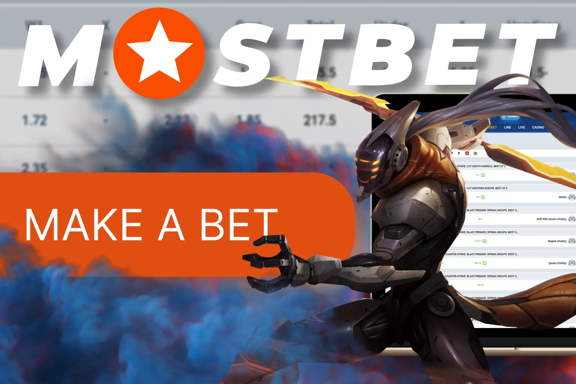 With Mostbet you can bet on esports online.
