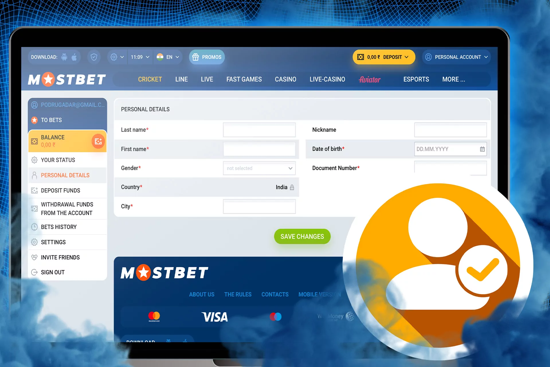 Confirm your identity through Mostbet verification and bet safely.