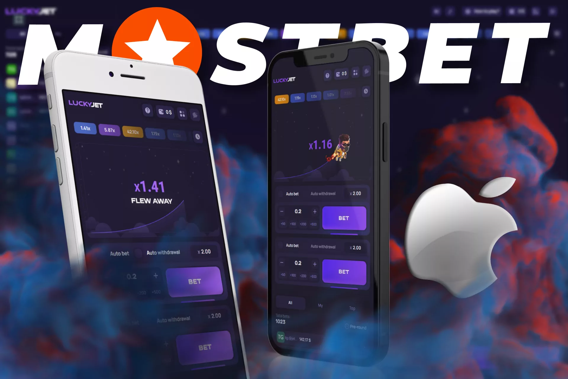 Lucky Jet is supported in Mostbet on various iOS devices.