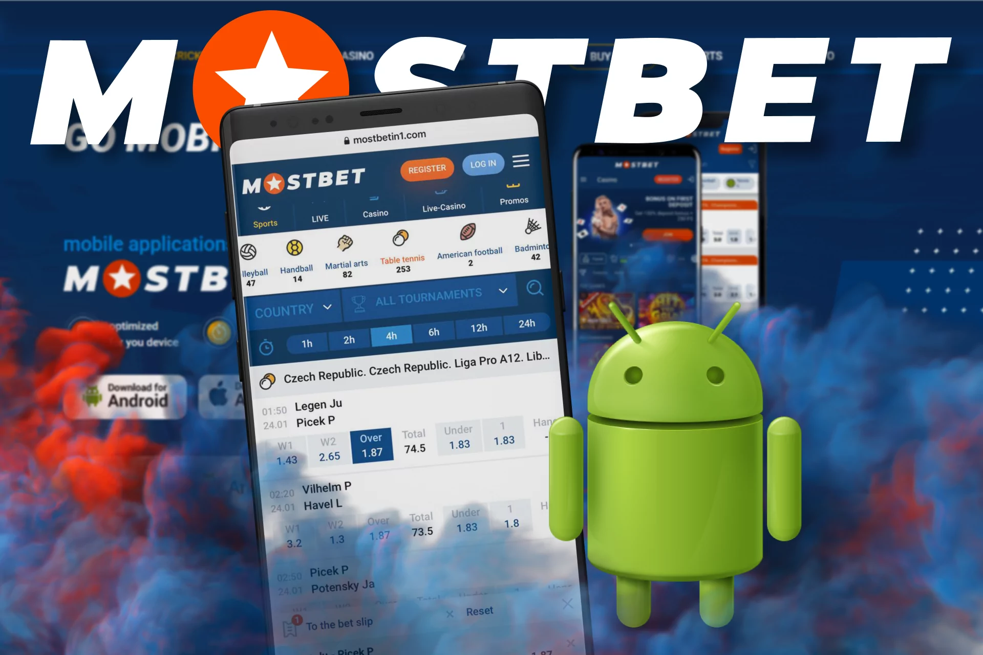 In the Mostbet app you can bet on table tennis right on your Android device.