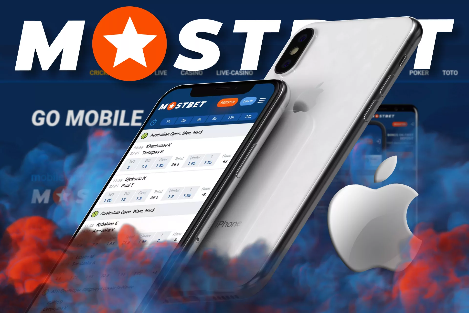Mostbet has a handy app for iOS where you can bet on tennis.