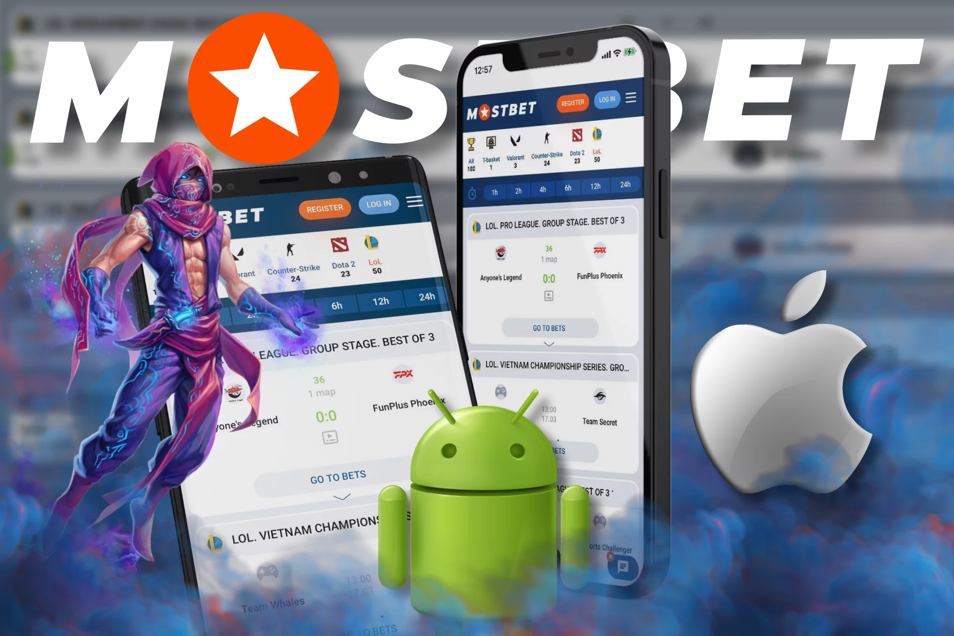 With Mostbet you can bet on the League of Legends directly on your mobile phone through the app.