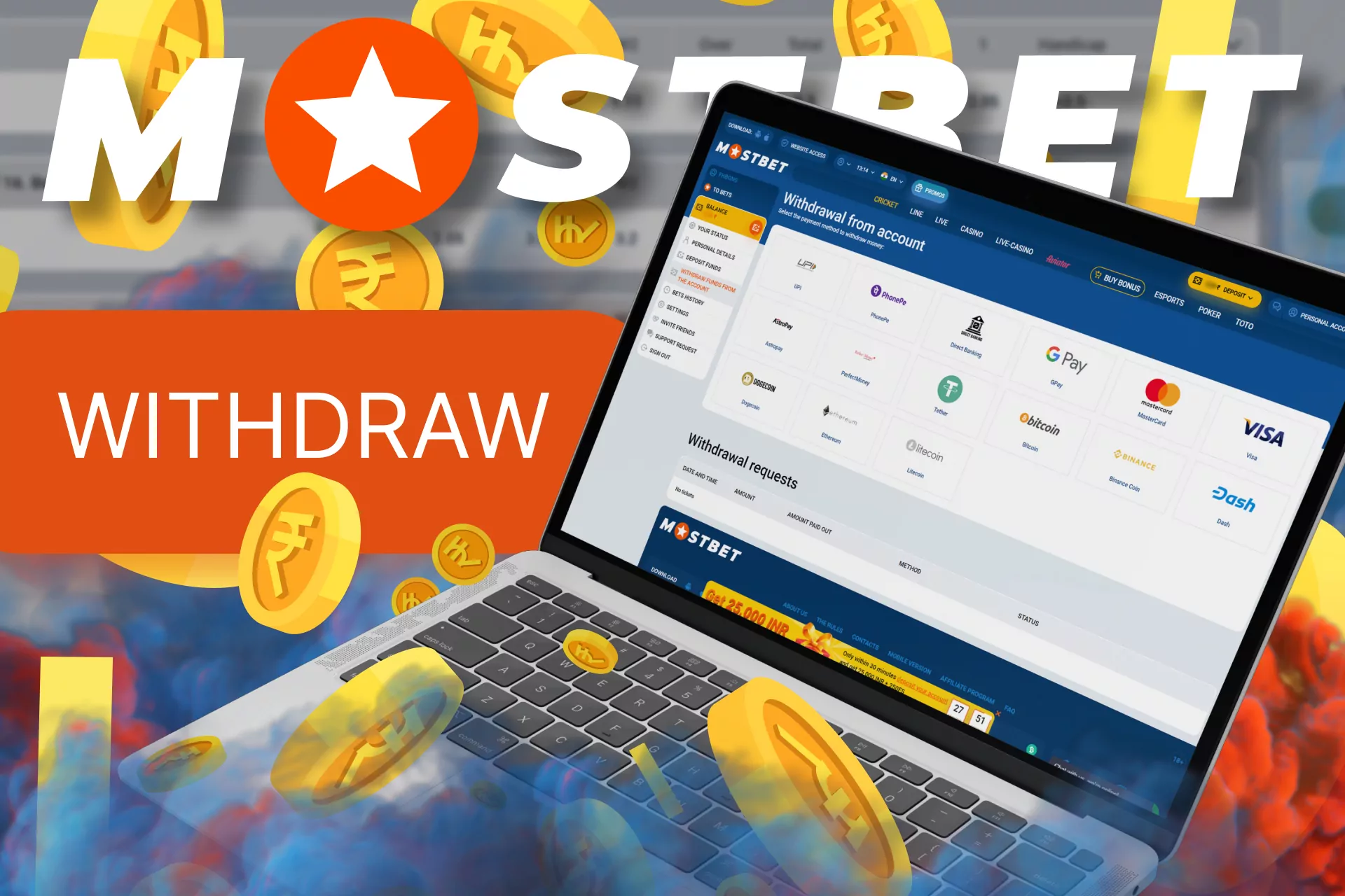 Find out how easy it is to withdraw money from Mostbet.