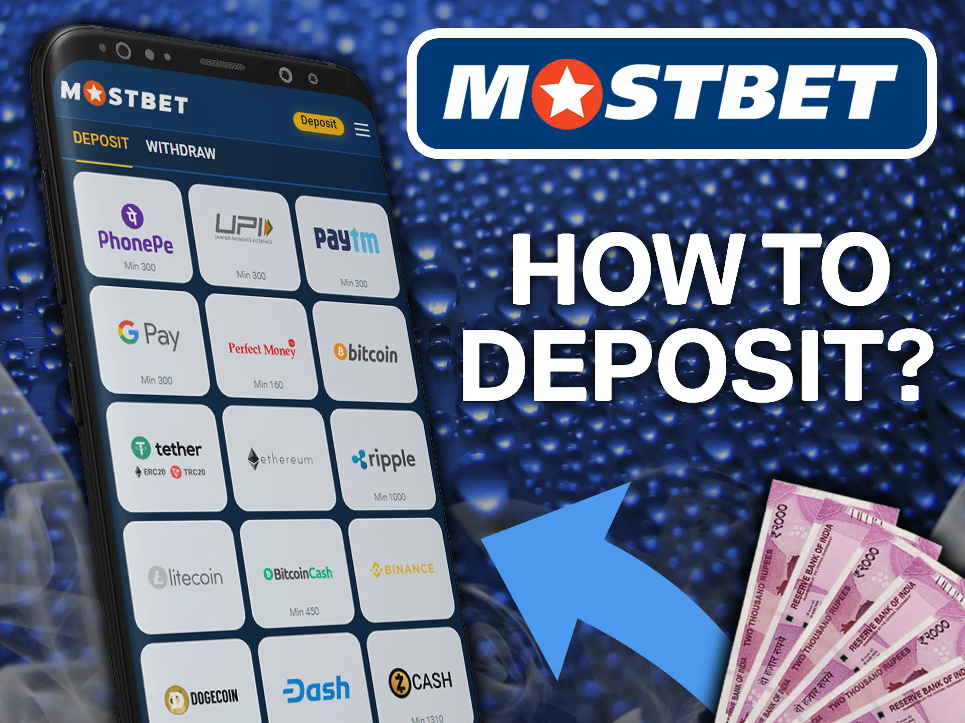 Choose the right way to deposit and make a deposit faster with Mostbet app.