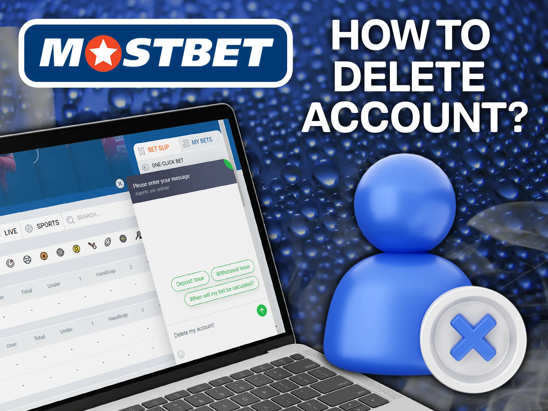 Delete your by asking Mostbet support.