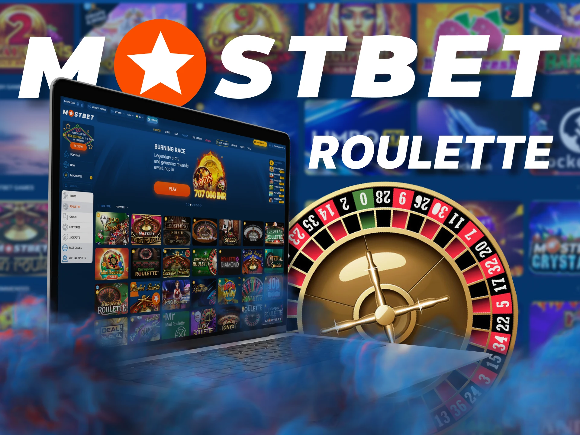 Play roulette with Mostbet Casino.