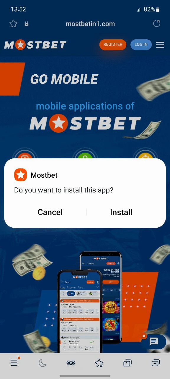 Wait until the Mostbet app is fully downloaded.