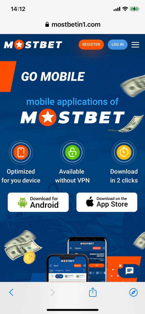 Download and install the Mostbet app on your iOS device.