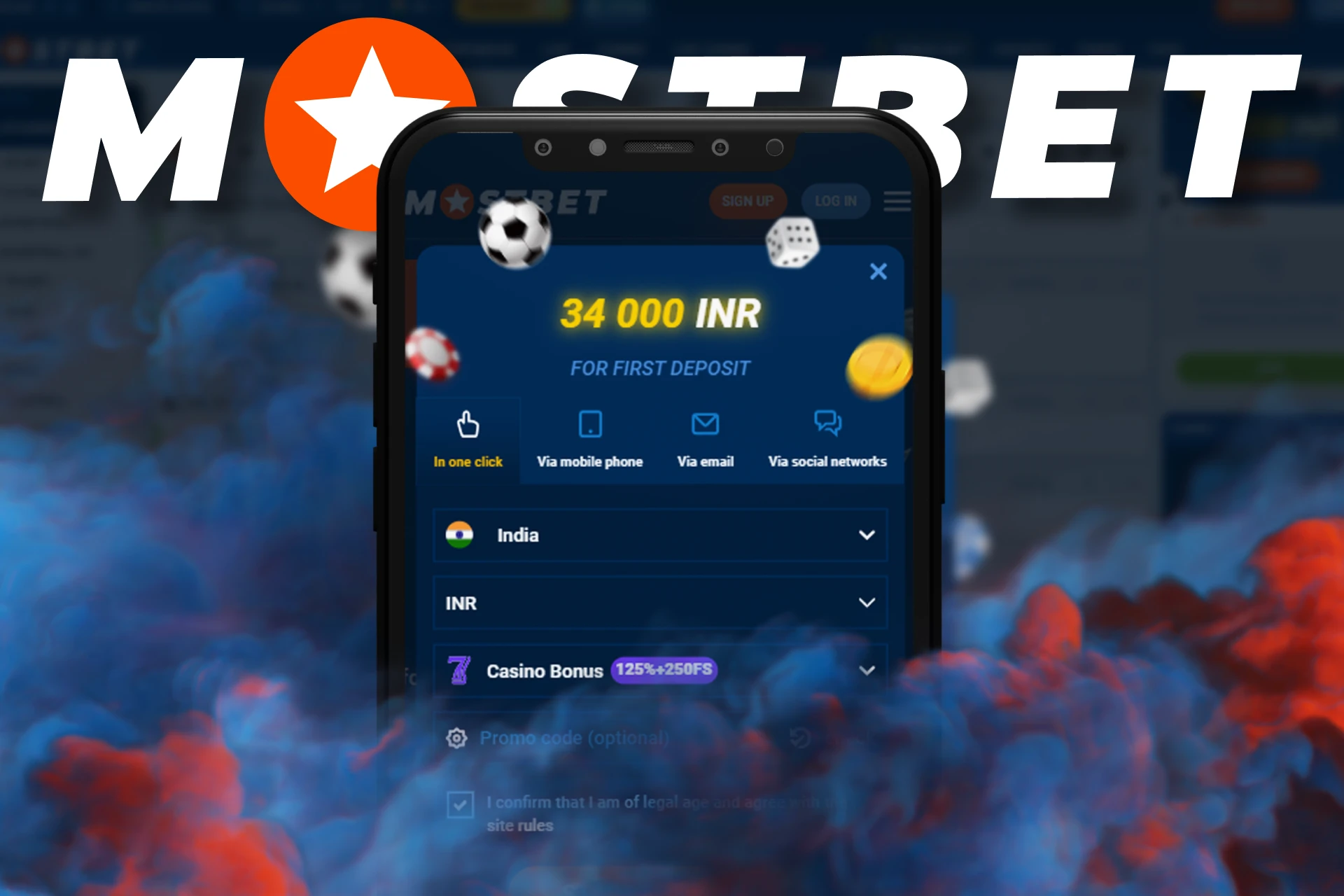 You can create the Mostbet account via the phone app.