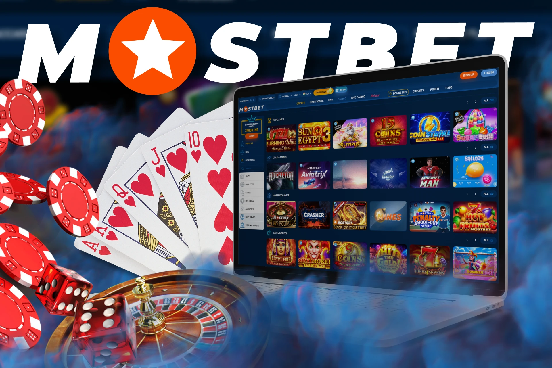 Play different games at Mostbet.