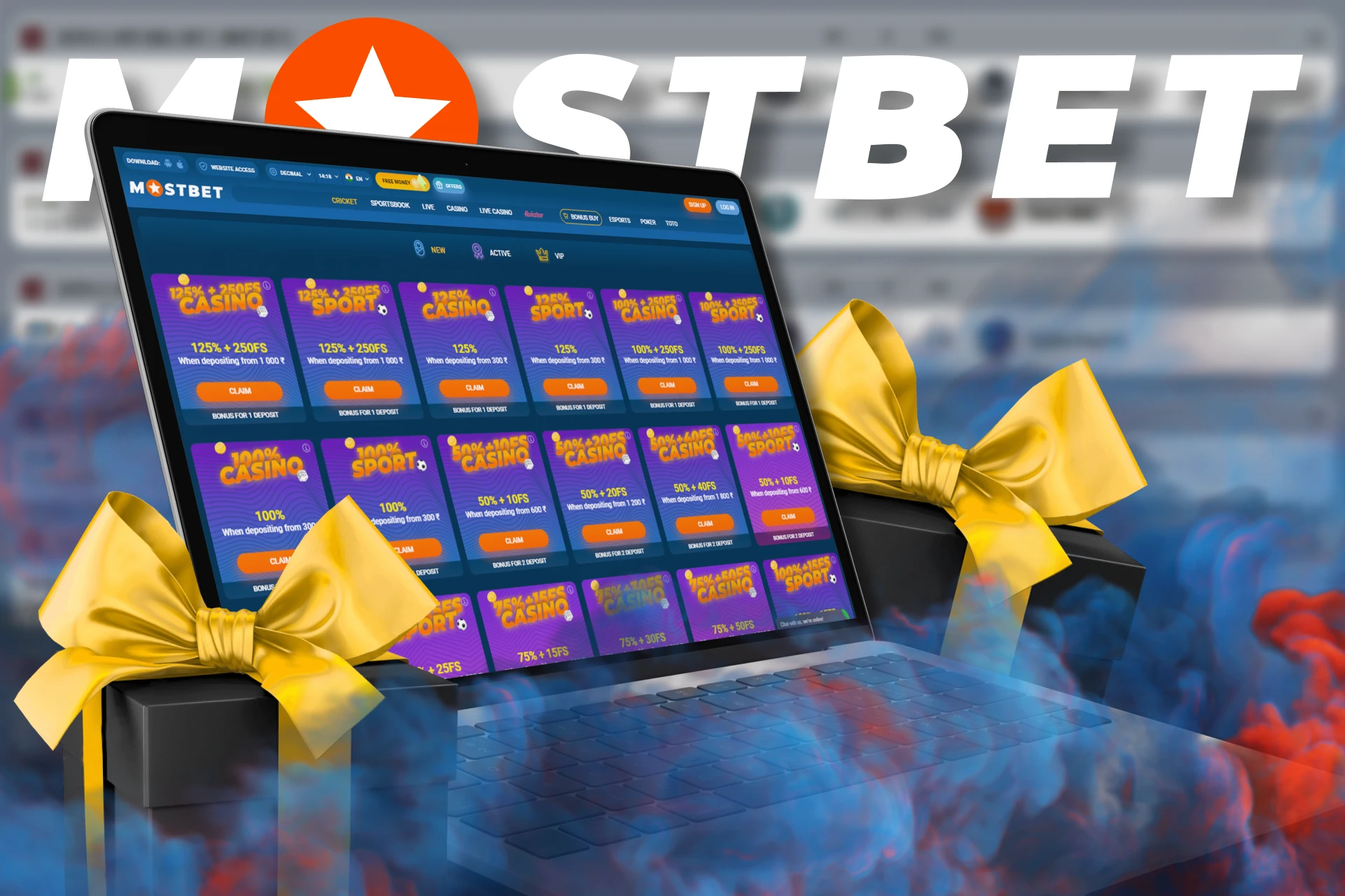 Make your first deposit to get a welcome bonus at Mostbet.