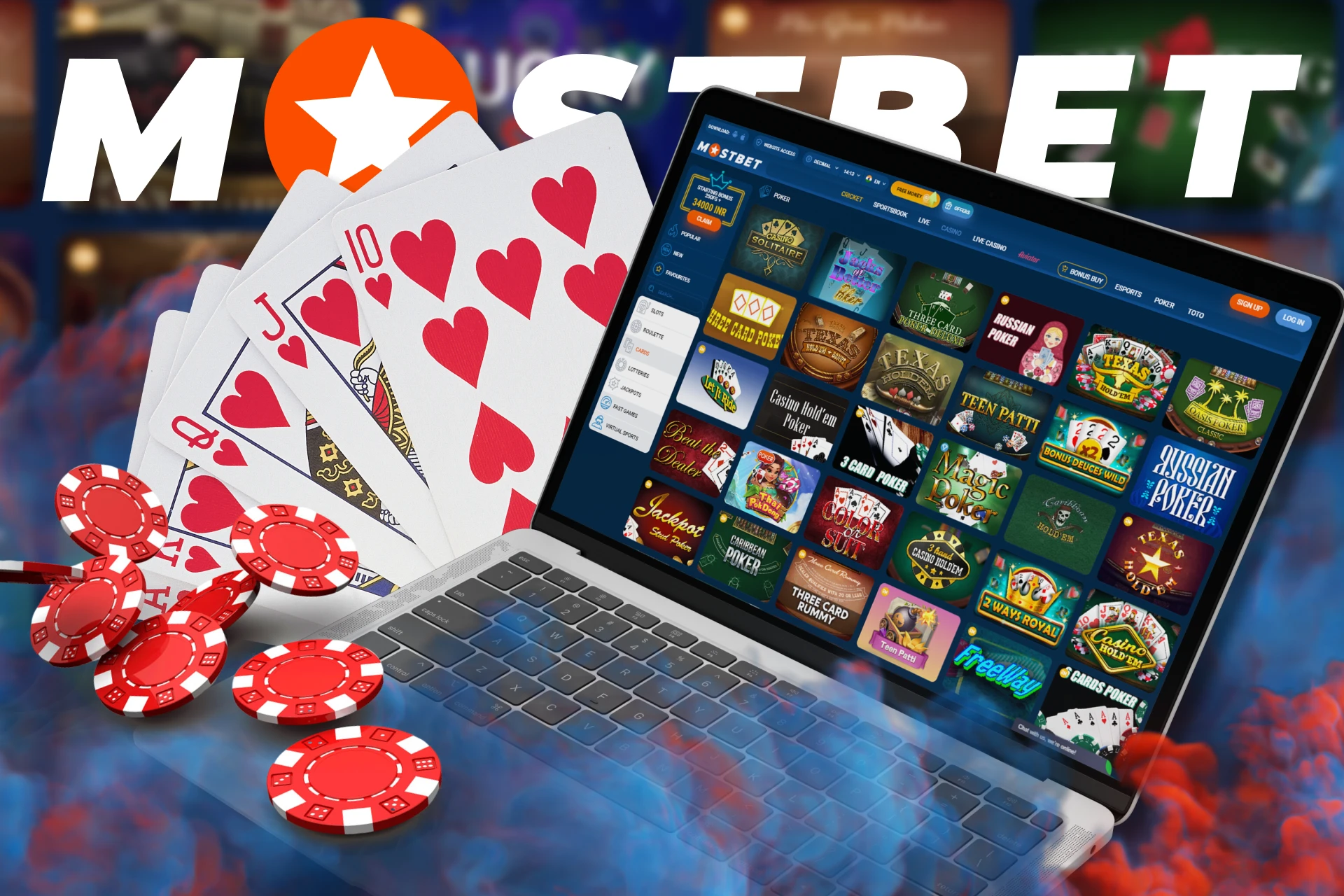 Explore the rules of Caribbean poker and play it at Mostbet.