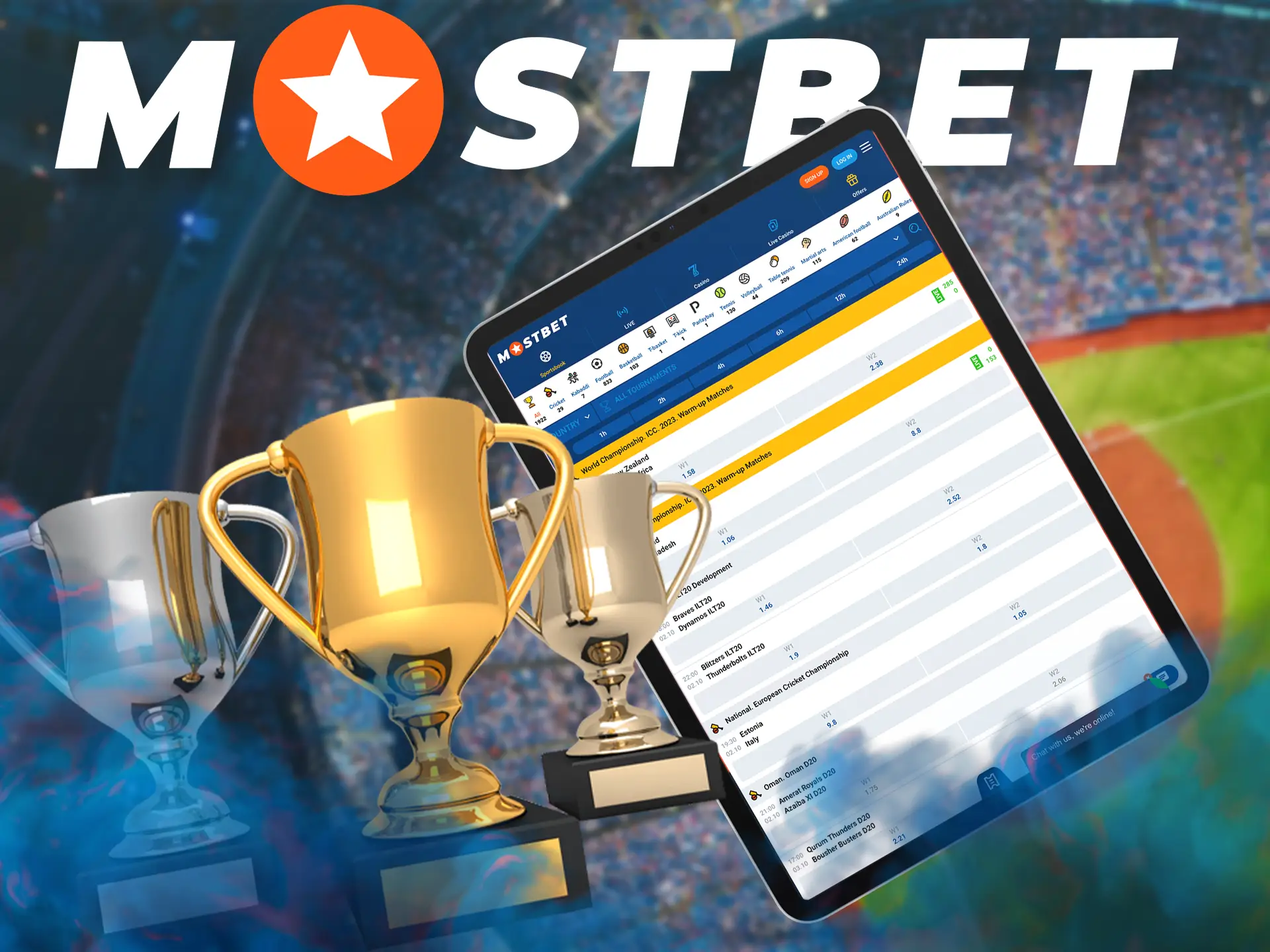 You'll find plenty of interesting markets and keep up to date with the latest sporting events at Mostbet.