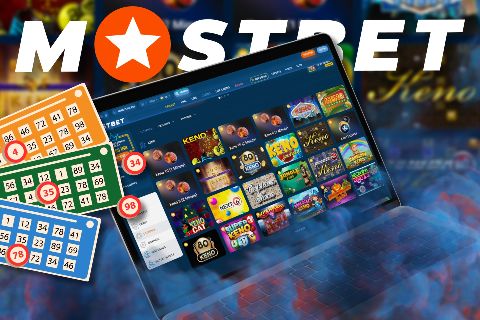 At Mostbet, you can play keno.