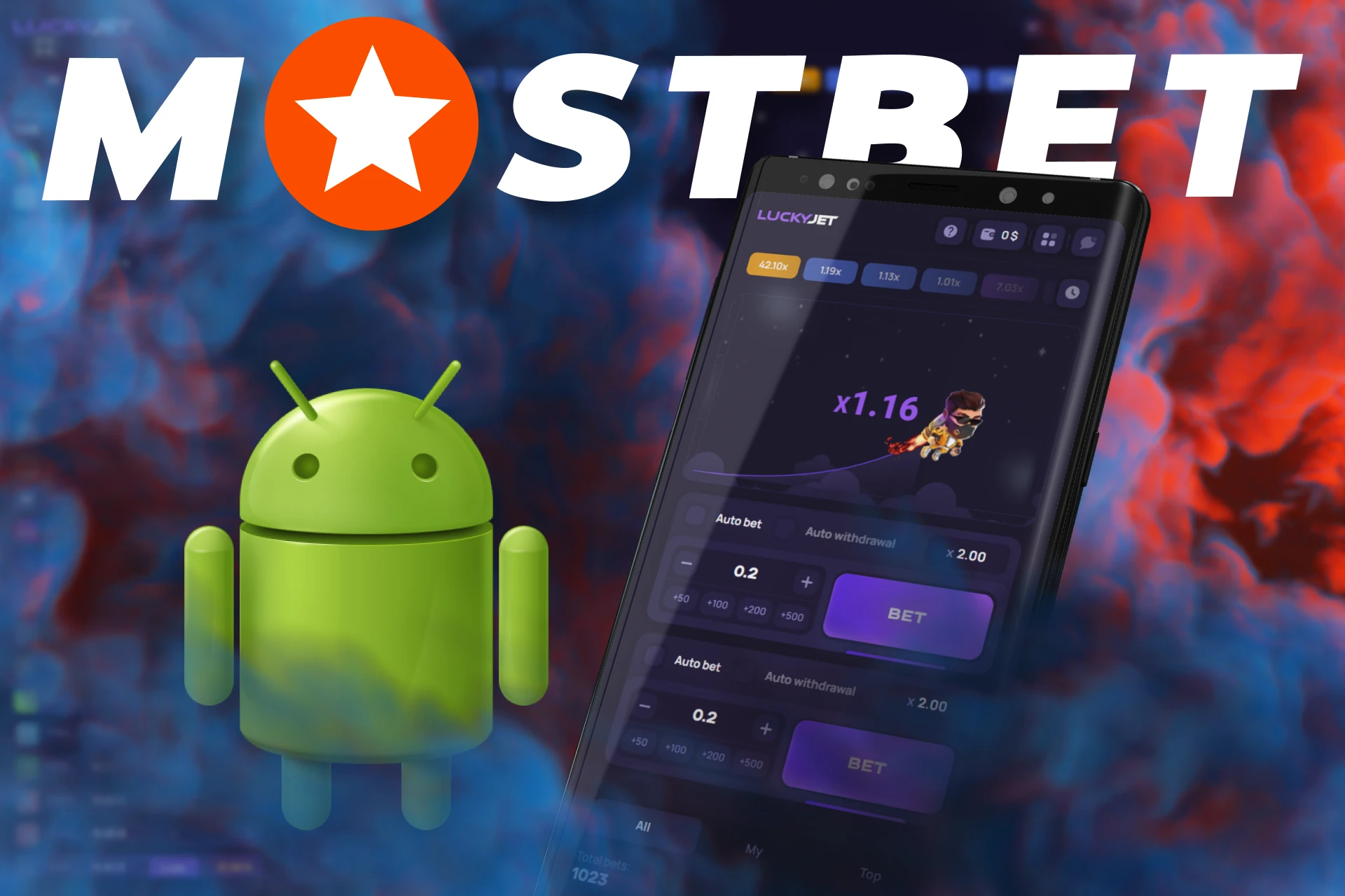 At Mostbet, play Lucky Jet on any of your Android devices.