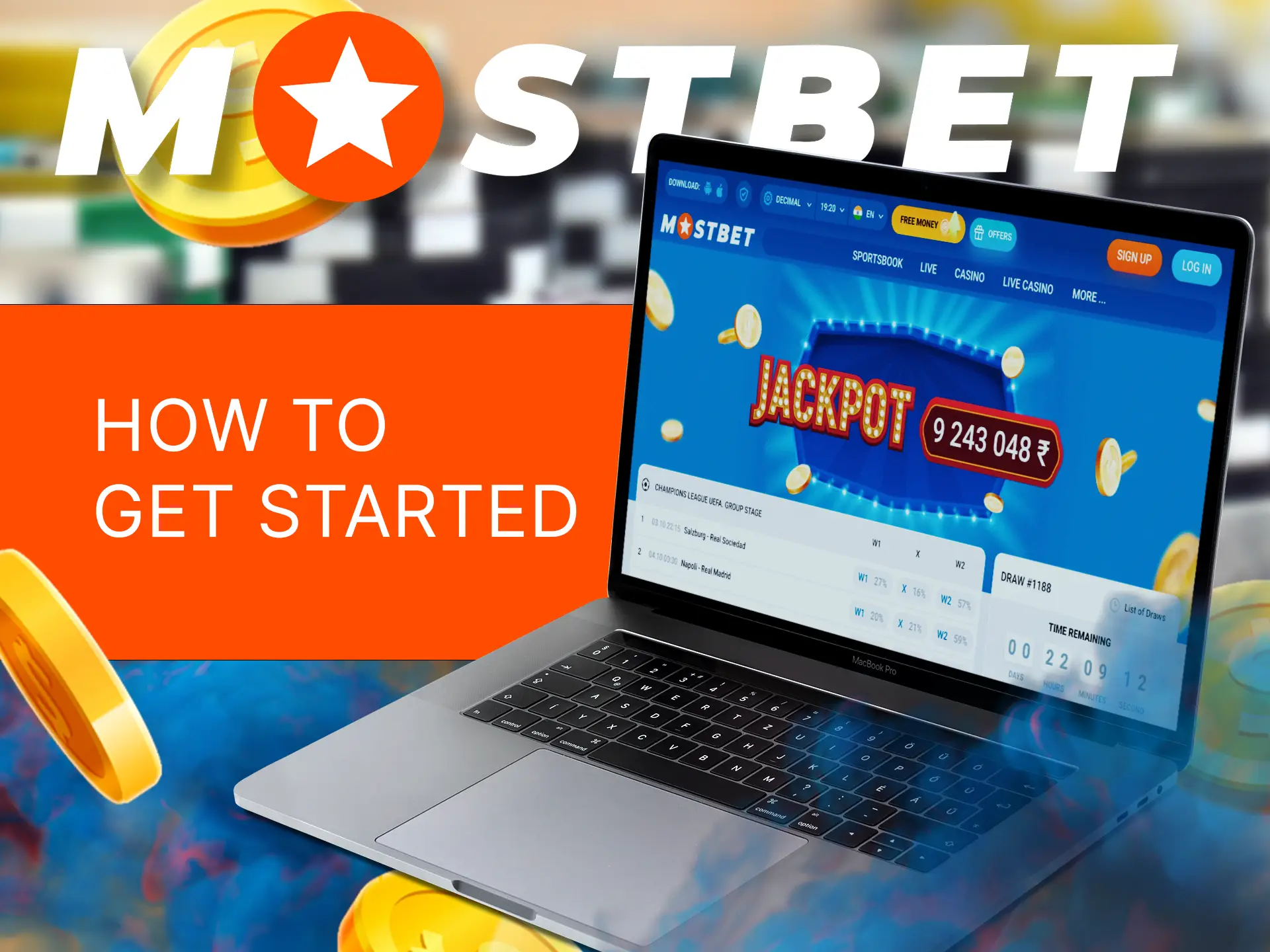Register on the site to get all the features of Mostbet Casino.