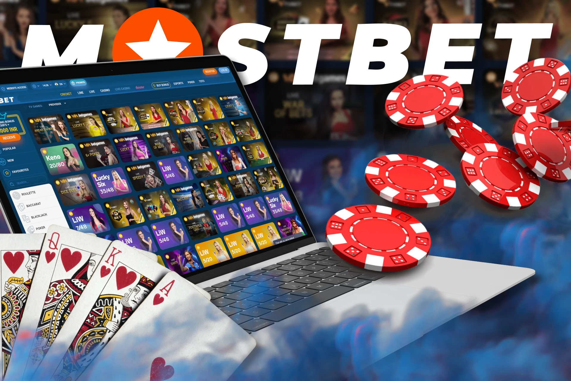 Play many TV games with Mostbet.