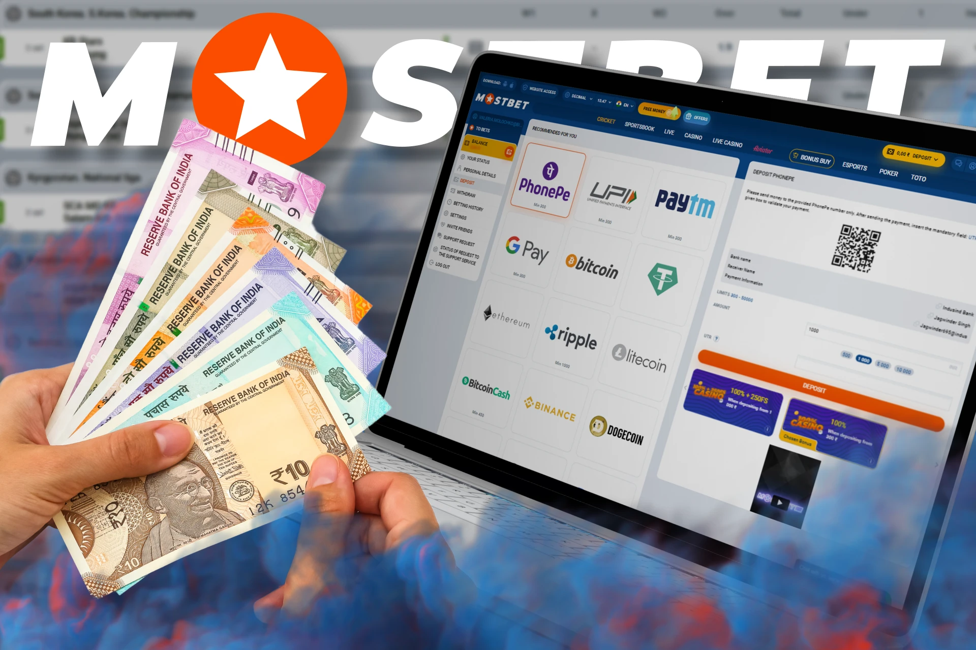 Find out the features of depositing and withdrawing at Mostbet.