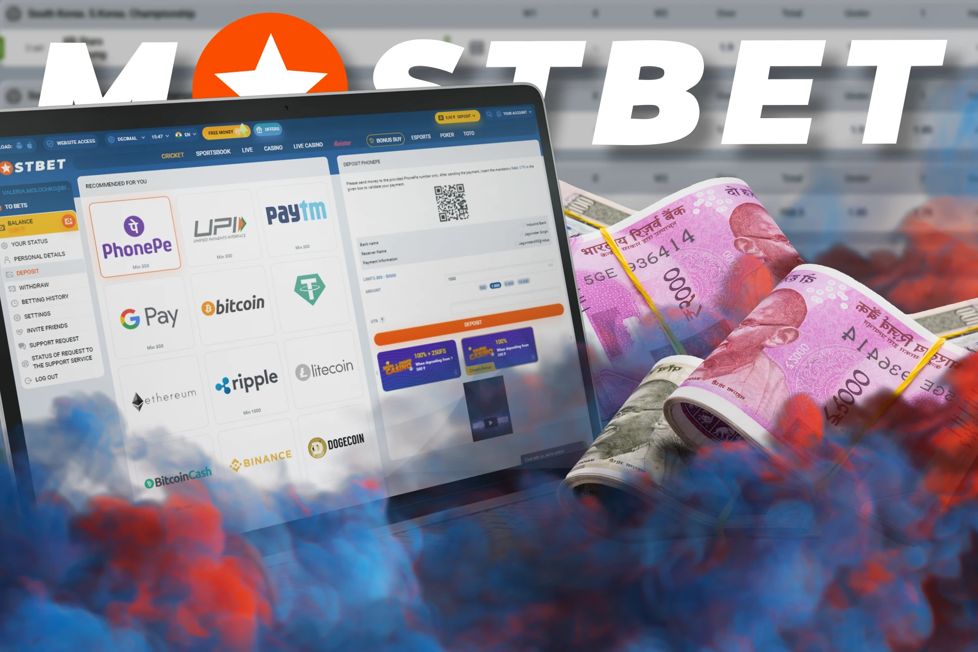 Mostbet provides its players with all the popular payment systems in India.