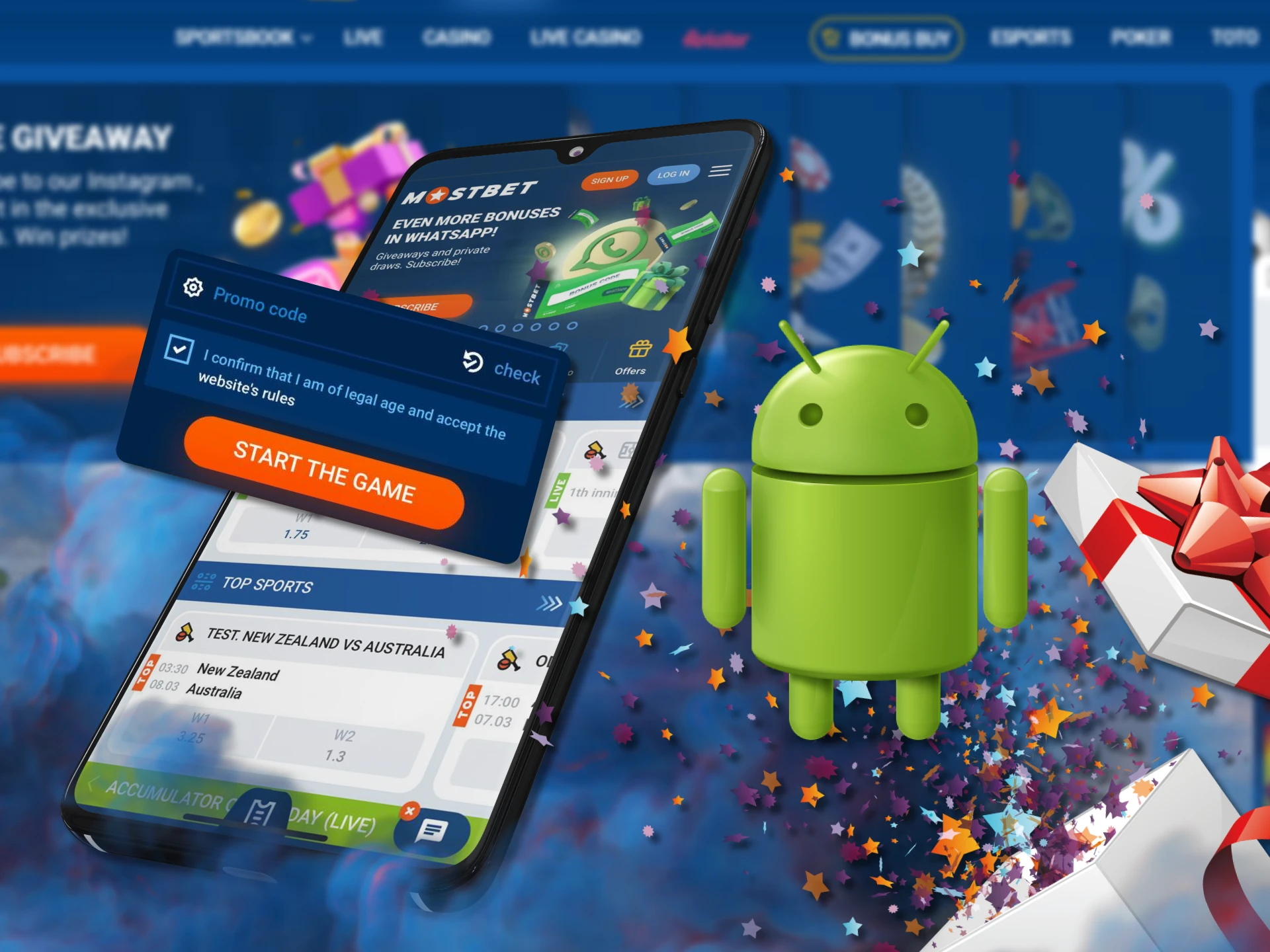 Get a promo code bonus from Mostbet and make your Android device.