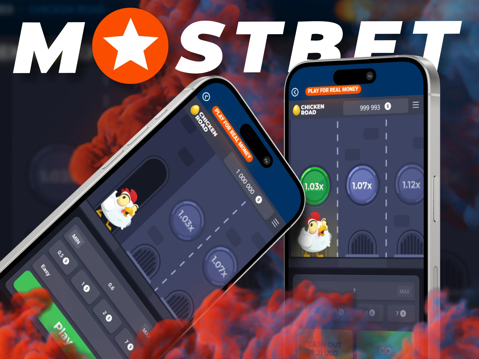 Download the Mostbet app to play the Chicken Road game.