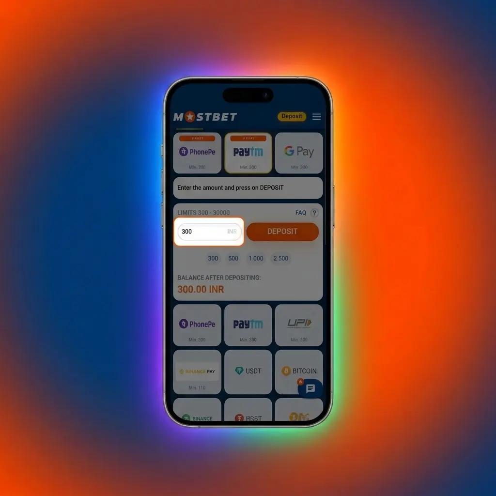 Step-by-step guide on how to deposit money in Mostbet using UPI, PhonePe, Paytm, or bank transfer in India