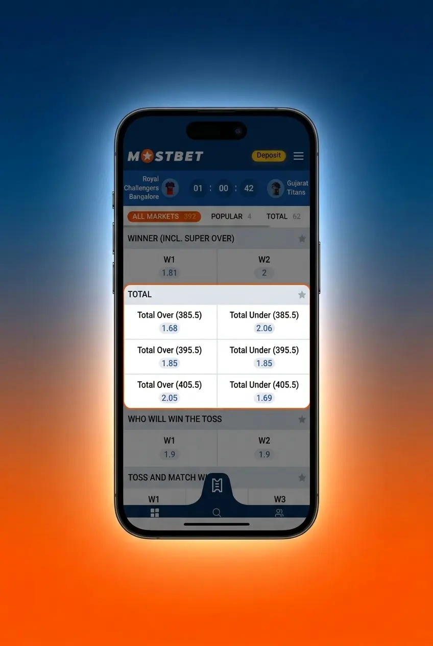 Step-by-step guide showing how to place a tennis bet on Mostbet sportsbook interface with pre-match and live options