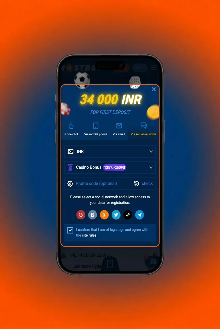 Step-by-step guide on how to use Mostbet bonus code during registration and first deposit in India