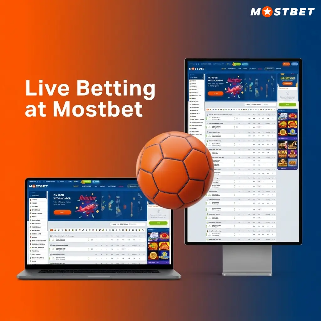 Mostbet live betting interface showing in-play cricket markets with real-time odds and live score tracker