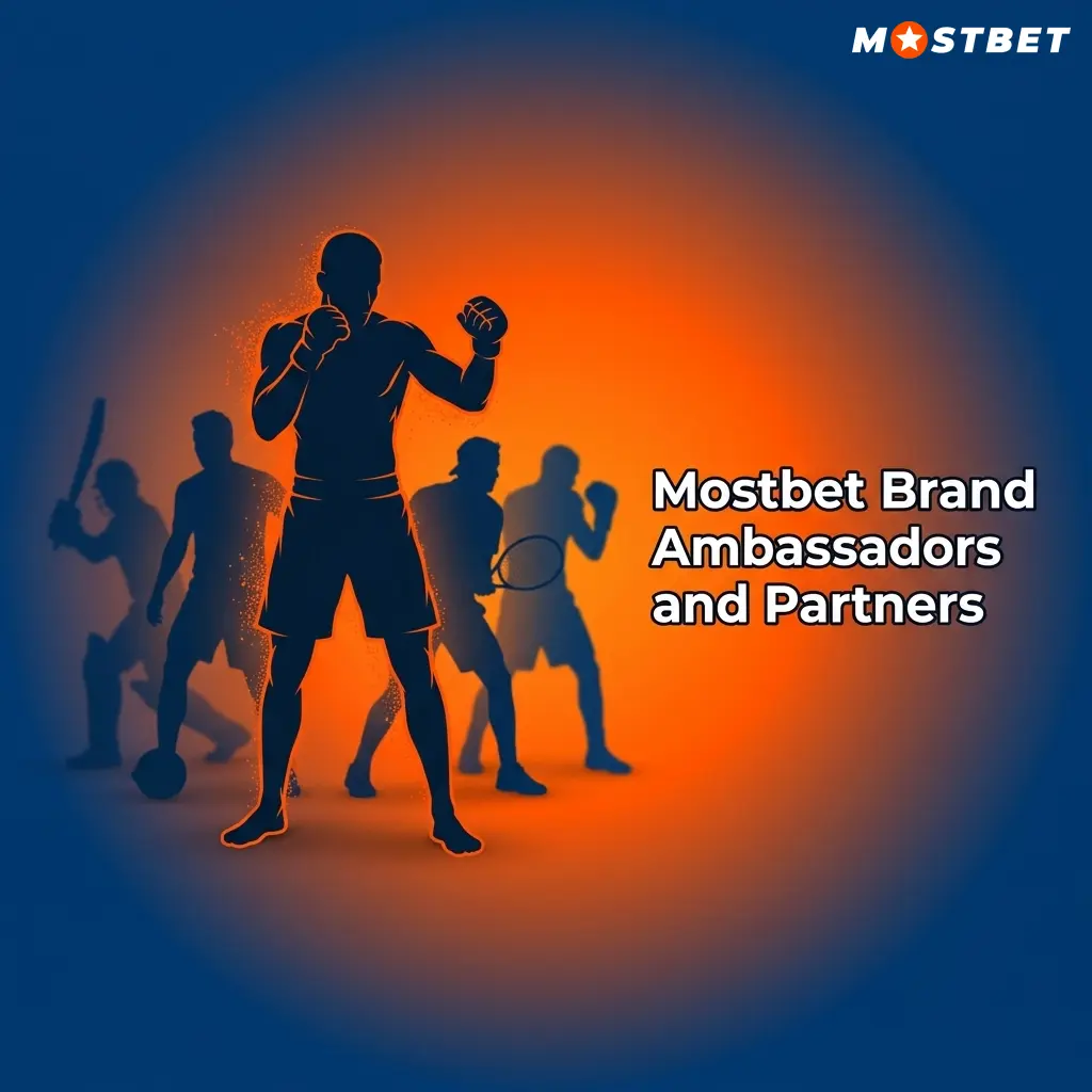 Mostbet brand ambassadors and cricket partnership logos representing T20 leagues and regional influencers in India