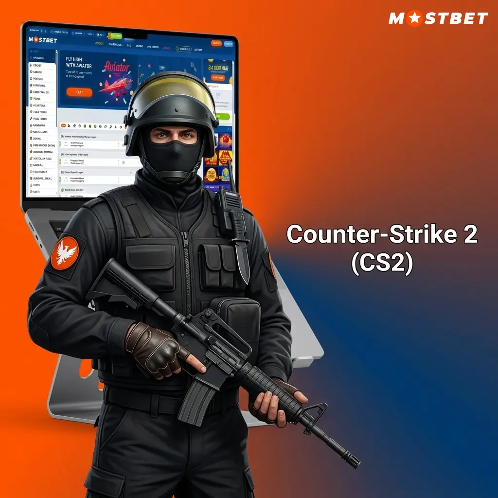 CS2 tactical 5v5 shooter match with Mostbet betting markets for Major Championships and ESL Pro League events