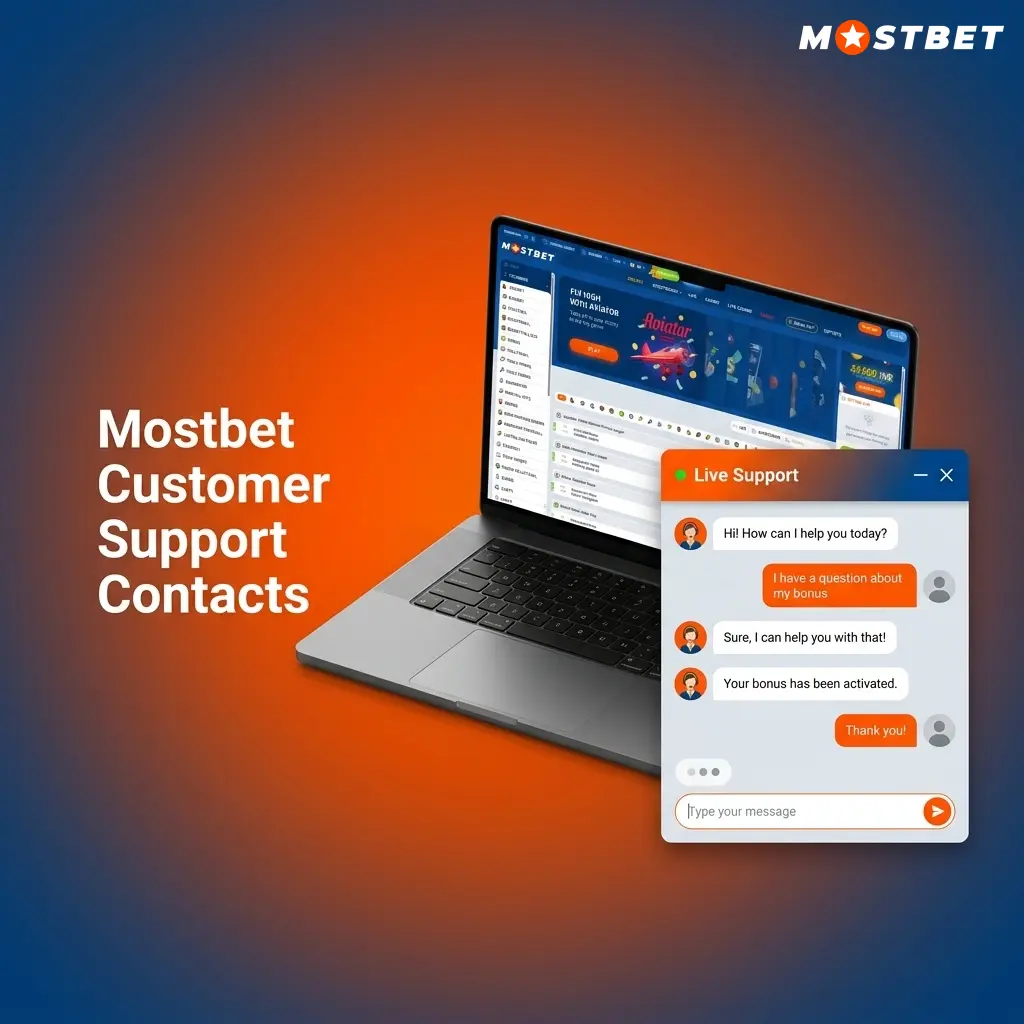 Mostbet customer support channels including live chat, email, Telegram, and Help Centre for Indian players