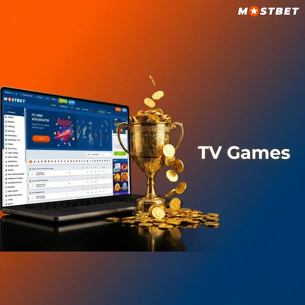 Mostbet TV-style live games with host spinning wheel showing Crazy Time and Mega Ball jackpot multipliers
