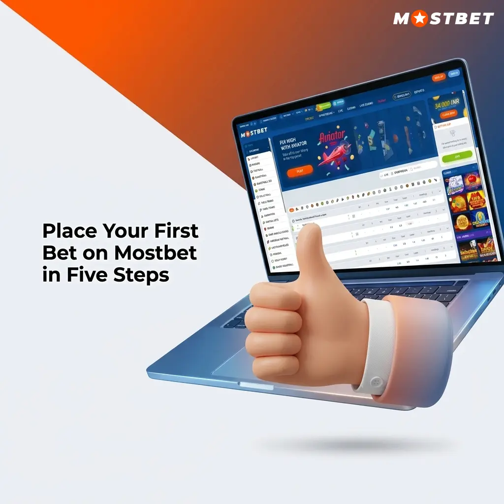 Step-by-step guide to placing your first bet on Mostbet in five easy steps including deposit and bet slip