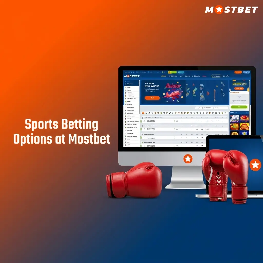 Mostbet sports betting options including cricket, football, kabaddi, tennis, and basketball with prematch and live markets