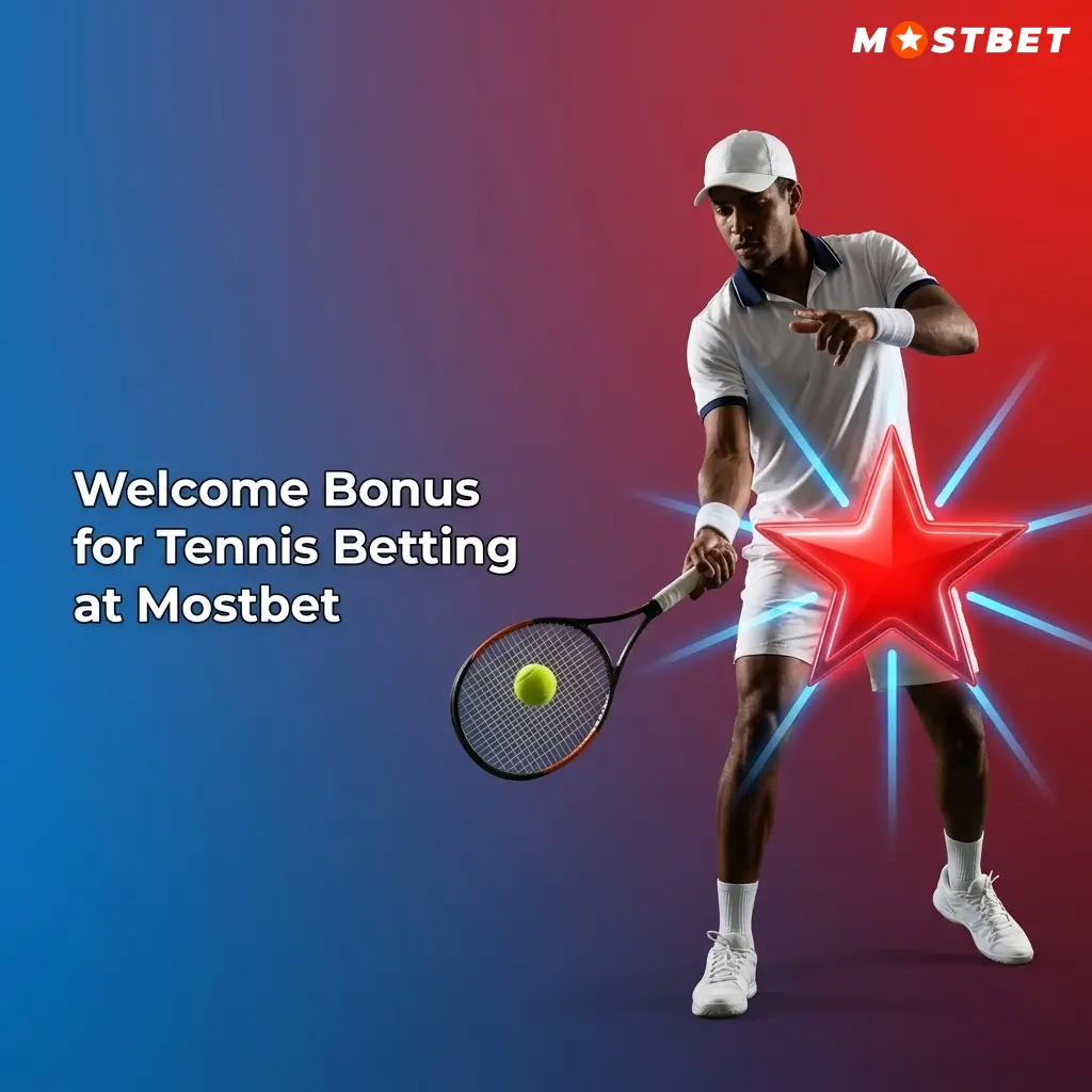 Mostbet welcome bonus 125% up to 34000 INR for new users on first sports deposit for tennis betting